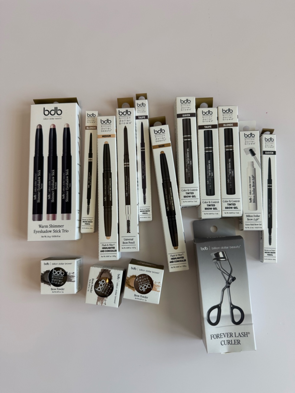 NIB Lot of Billion Dollar Brows Beauty bdb Eye Cosmetics Brow Gel Pencil Shadow